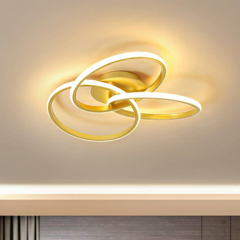 Interlocking Rings Flushmount Lighting Simplicity Acrylic Bedroom LED Ceiling Mounted Light Clearhalo 'Ceiling Lights' 'Close To Ceiling Lights' 'Close to ceiling' 'Flush mount' Lighting' 2408984