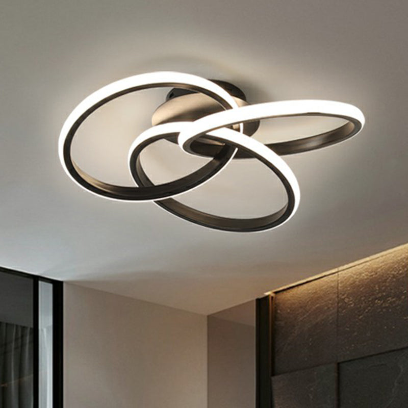 Interlocking Rings Flushmount Lighting Simplicity Acrylic Bedroom LED Ceiling Mounted Light Clearhalo 'Ceiling Lights' 'Close To Ceiling Lights' 'Close to ceiling' 'Flush mount' Lighting' 2408988