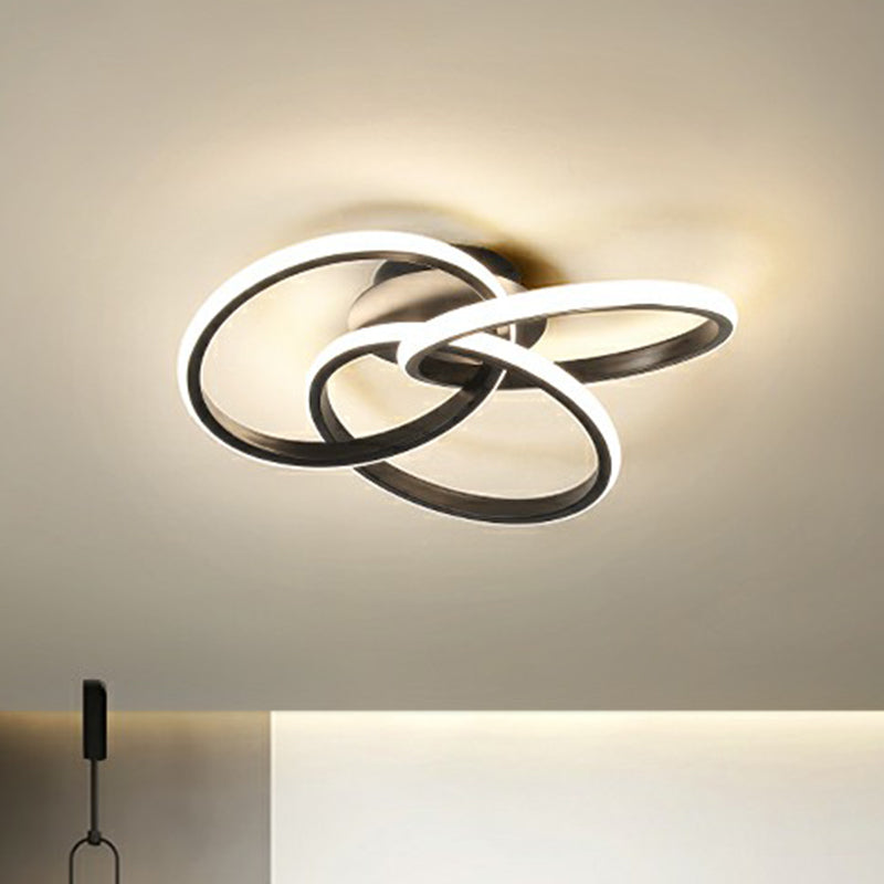 Interlocking Rings Flushmount Lighting Simplicity Acrylic Bedroom LED Ceiling Mounted Light Clearhalo 'Ceiling Lights' 'Close To Ceiling Lights' 'Close to ceiling' 'Flush mount' Lighting' 2408989