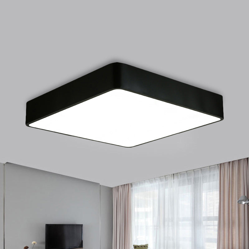 White/Black Square Flush Mount Modern 14