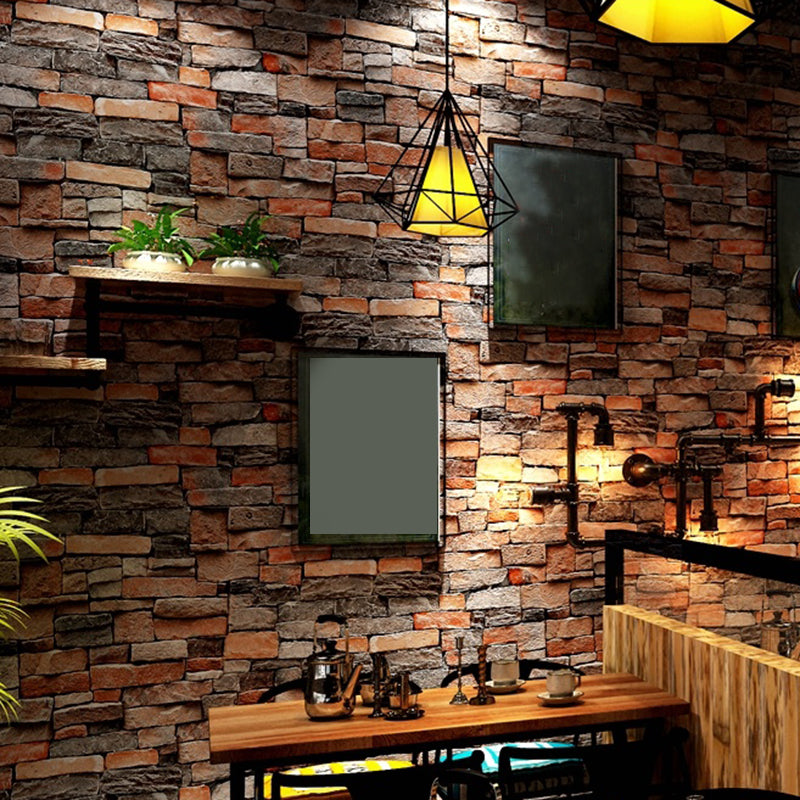 Waterproof Brick Effect Wallpaper Roll Non-Woven Industrial Wall Decor for Coffeeshop Clearhalo 'Industrial wall decor' 'Industrial' 'Wallpaper' Wall Decor' 2412847