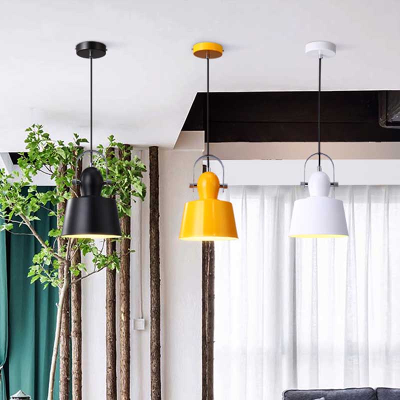 Upside and Down Trifle Bowl Metal Ceiling Pendant Lamp Minimalist 1 Light Black/White/Yellow Hanging Lighting Clearhalo 'Ceiling Lights' 'Modern Pendants' 'Modern' 'Pendant Lights' 'Pendants' Lighting' 241779