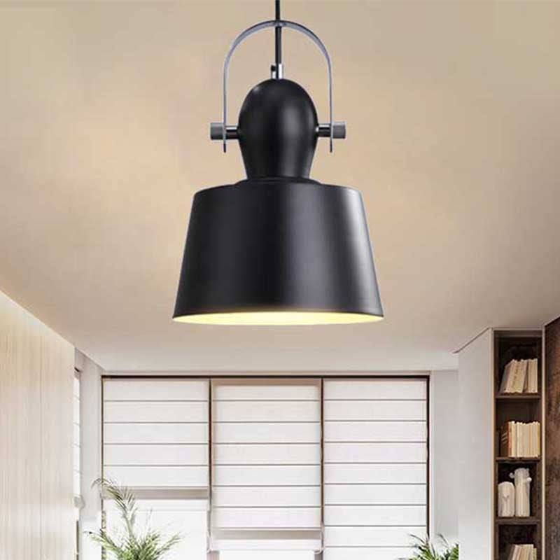 Upside and Down Trifle Bowl Metal Ceiling Pendant Lamp Minimalist 1 Light Black/White/Yellow Hanging Lighting Black Clearhalo 'Ceiling Lights' 'Modern Pendants' 'Modern' 'Pendant Lights' 'Pendants' Lighting' 241780