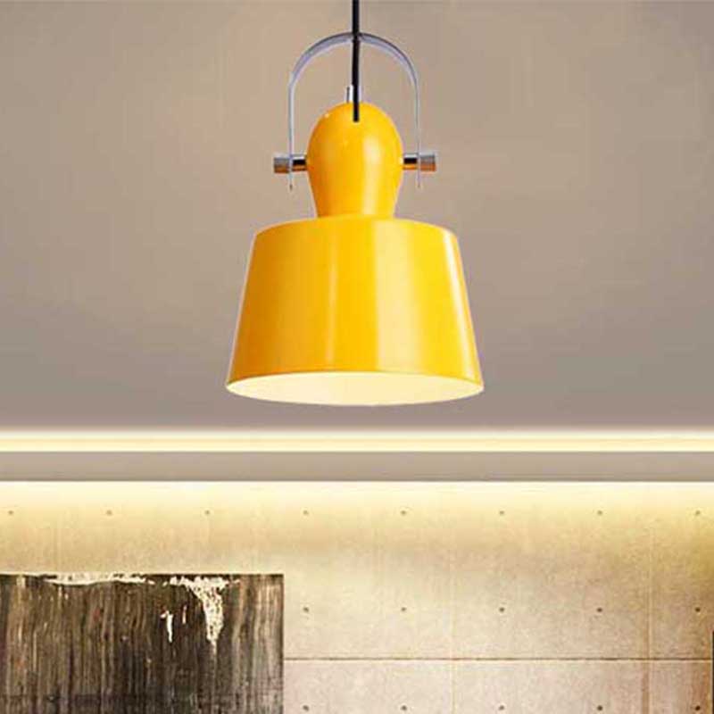 Upside and Down Trifle Bowl Metal Ceiling Pendant Lamp Minimalist 1 Light Black/White/Yellow Hanging Lighting Yellow Clearhalo 'Ceiling Lights' 'Modern Pendants' 'Modern' 'Pendant Lights' 'Pendants' Lighting' 241783