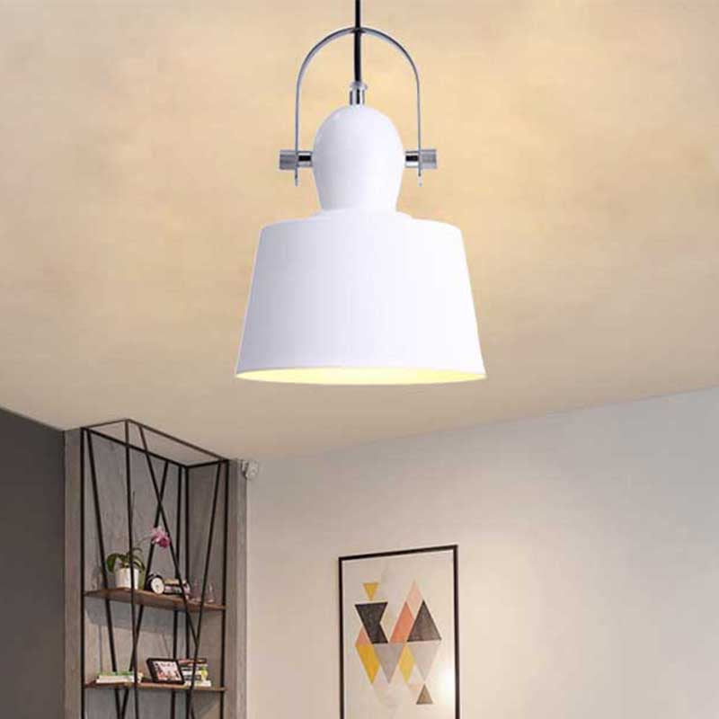 Upside and Down Trifle Bowl Metal Ceiling Pendant Lamp Minimalist 1 Light Black/White/Yellow Hanging Lighting White Clearhalo 'Ceiling Lights' 'Modern Pendants' 'Modern' 'Pendant Lights' 'Pendants' Lighting' 241785