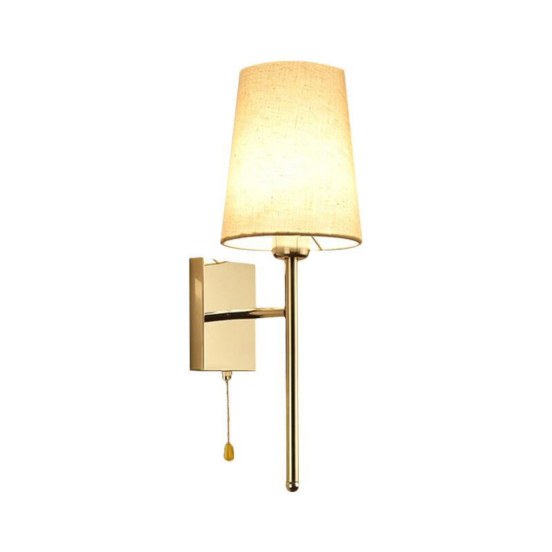 Tapered Wall Sconce Lighting Modernism Fabric LED Wall Mount Light in Chrome for Bedside Clearhalo 'Modern wall lights' 'Modern' 'Wall Lamps & Sconces' 'Wall Lights' Lighting' 241870