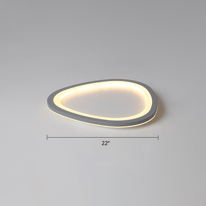 Dark Grey Droplet Shaped Flushmount Nordic Acrylic LED Ultrathin Ceiling Flush Light Dark Gray 22