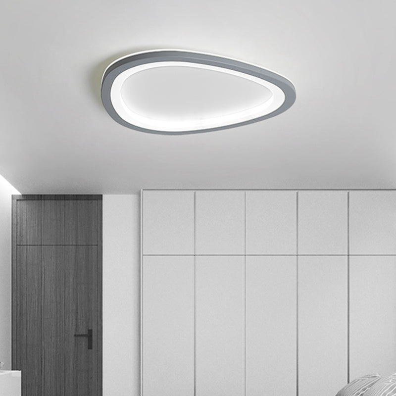 Dark Grey Droplet Shaped Flushmount Nordic Acrylic LED Ultrathin Ceiling Flush Light Clearhalo 'Ceiling Lights' 'Close To Ceiling Lights' 'Close to ceiling' 'Flush mount' Lighting' 2422748