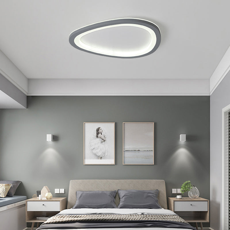 Dark Grey Droplet Shaped Flushmount Nordic Acrylic LED Ultrathin Ceiling Flush Light Clearhalo 'Ceiling Lights' 'Close To Ceiling Lights' 'Close to ceiling' 'Flush mount' Lighting' 2422750