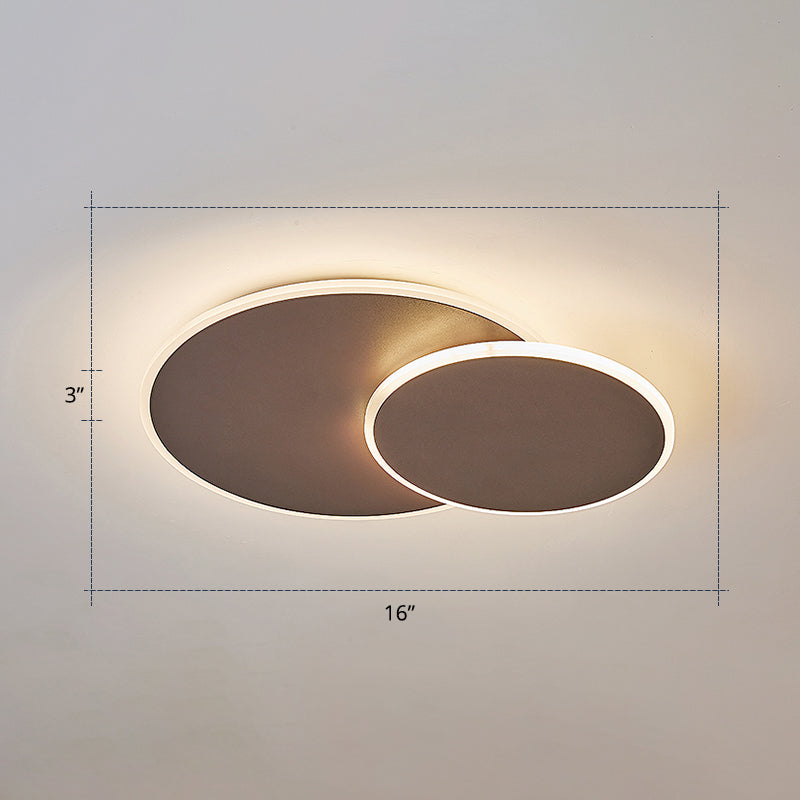 Dual Round Flushmount Lighting Minimalist Metal Surface Mounted Led Ceiling Light for Bedroom Coffee 16