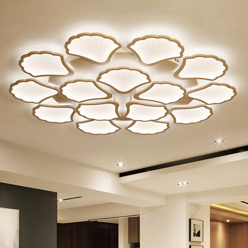 Acrylic Ginkgo Leaf Ceiling Lighting Modern White LED Flush Mount Light for Living Room Clearhalo 'Ceiling Lights' 'Close To Ceiling Lights' 'Close to ceiling' 'Flush mount' Lighting' 2423296