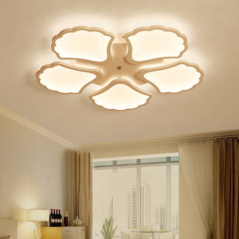 Acrylic Ginkgo Leaf Ceiling Lighting Modern White LED Flush Mount Light for Living Room Clearhalo 'Ceiling Lights' 'Close To Ceiling Lights' 'Close to ceiling' 'Flush mount' Lighting' 2423303