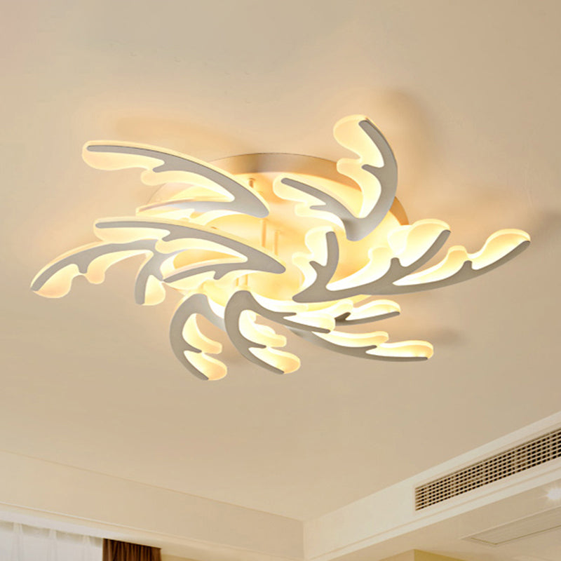 Nordic Antler LED Flush Mount Lighting Acrylic Bedroom Ceiling Mounted Light in White 9 White Clearhalo 'Ceiling Lights' 'Close To Ceiling Lights' 'Close to ceiling' 'Flush mount' Lighting' 2423339