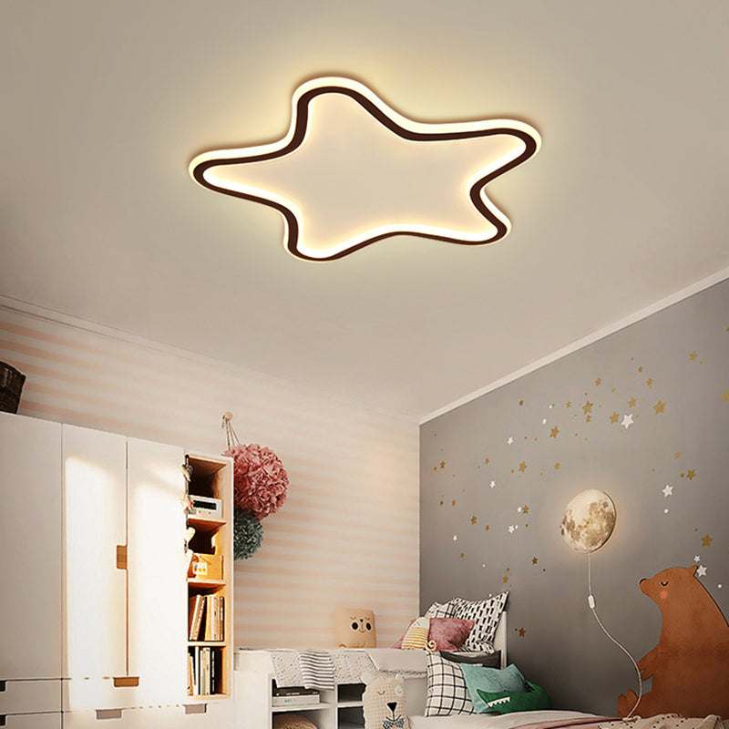 Creative Cartoon Star Flush Light Aluminum Childrens Bedroom LED Ultrathin Ceiling Light Clearhalo 'Ceiling Lights' 'Close To Ceiling Lights' 'Close to ceiling' 'Flush mount' Lighting' 2423422