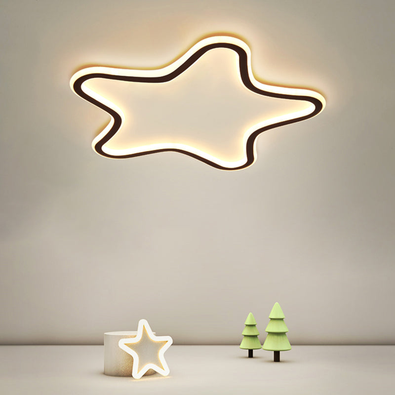 Creative Cartoon Star Flush Light Aluminum Childrens Bedroom LED Ultrathin Ceiling Light Clearhalo 'Ceiling Lights' 'Close To Ceiling Lights' 'Close to ceiling' 'Flush mount' Lighting' 2423425