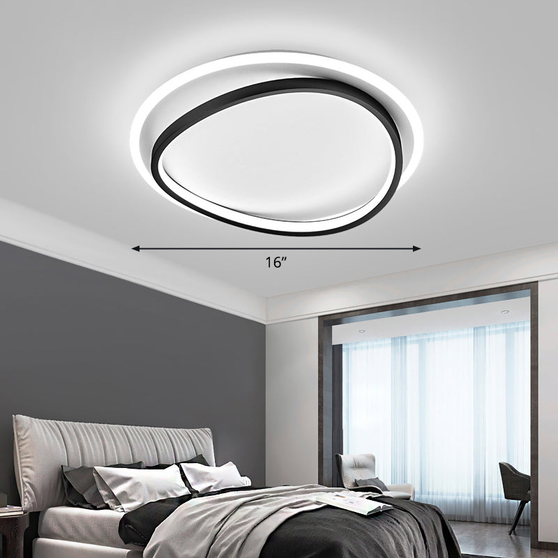 Black Triangle LED Ceiling Lighting Simplicity Metal Flush Mount Lamp for Bedroom Black 16