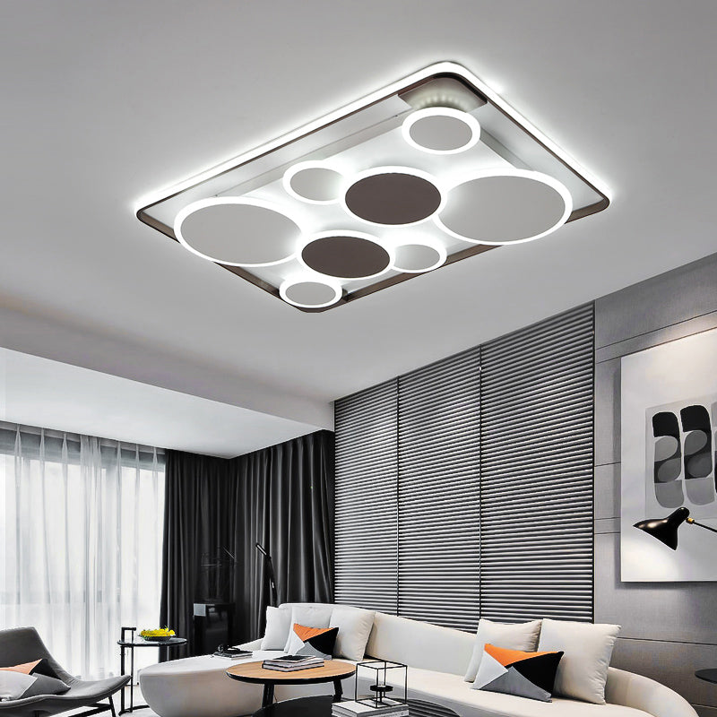 Metal Circles Flush Mount Light Novelty Nordic Coffee LED Ceiling Lighting for Living Room Clearhalo 'Ceiling Lights' 'Close To Ceiling Lights' 'Close to ceiling' 'Flush mount' Lighting' 2423479