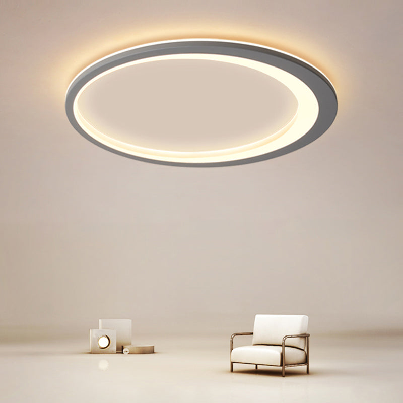 Nordic Ultrathin Flush Mount Led Light Acrylic Bedroom Ceiling Light Fixture in Grey-White Clearhalo 'Ceiling Lights' 'Close To Ceiling Lights' 'Close to ceiling' 'Flush mount' Lighting' 2423533