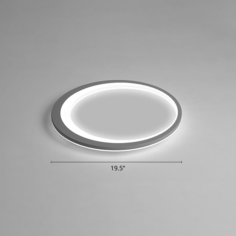 Nordic Ultrathin Flush Mount Led Light Acrylic Bedroom Ceiling Light Fixture in Grey-White Gray-White 19.5