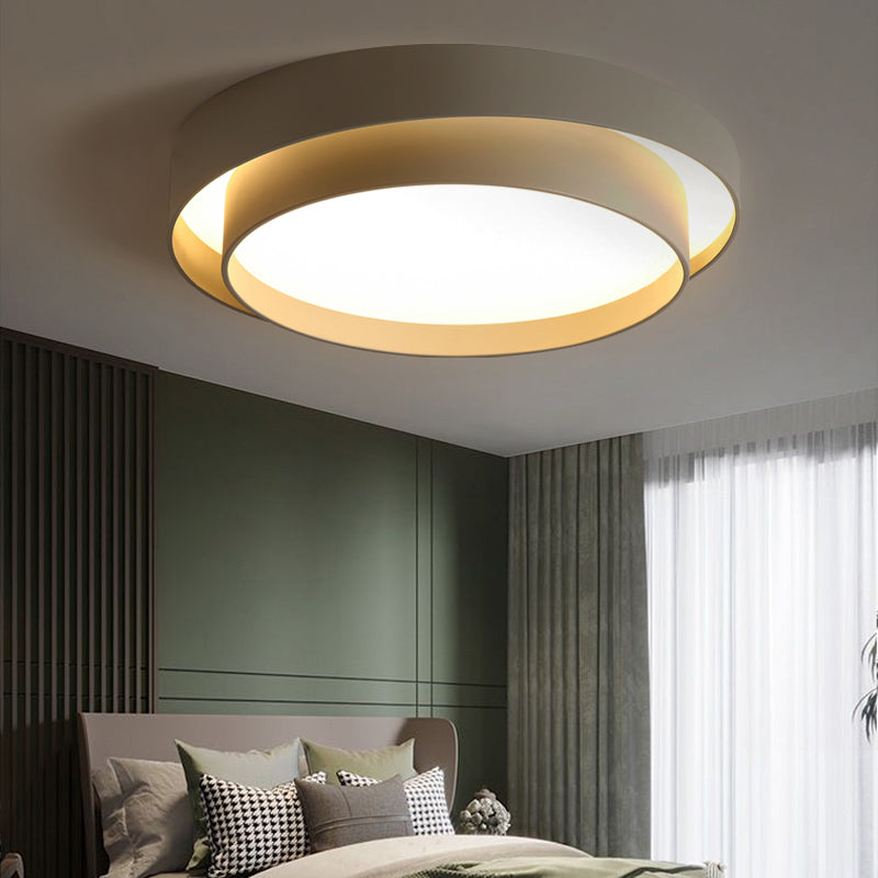 Metal 2-Layer Flush Mount Ceiling Light Fixture Nordic LED Flushmount Lighting for Bedroom Clearhalo 'Ceiling Lights' 'Close To Ceiling Lights' 'Close to ceiling' 'Flush mount' Lighting' 2423605