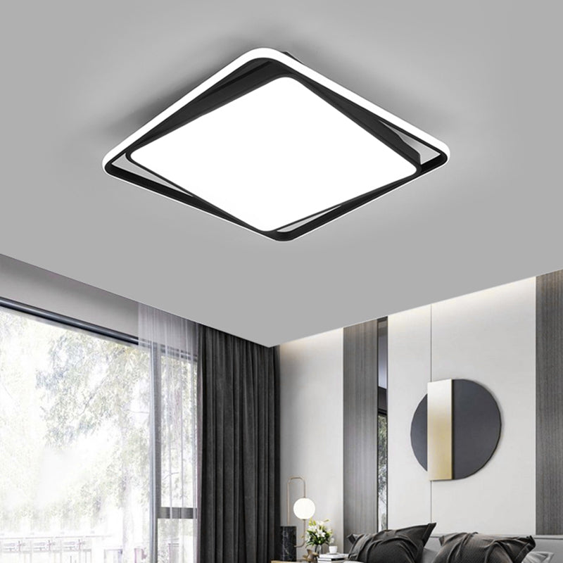 Square Led Surface Mount Ceiling Light Nordic Acrylic Black Flushmount Light for Bedroom Clearhalo 'Ceiling Lights' 'Close To Ceiling Lights' 'Close to ceiling' 'Flush mount' Lighting' 2423672