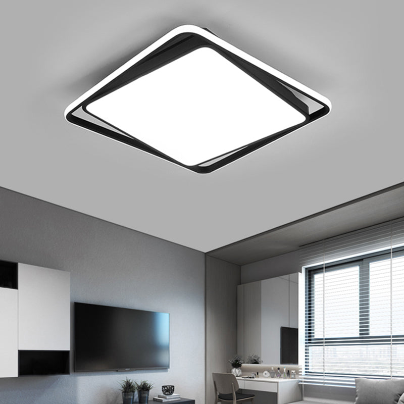 Square Led Surface Mount Ceiling Light Nordic Acrylic Black Flushmount Light for Bedroom Clearhalo 'Ceiling Lights' 'Close To Ceiling Lights' 'Close to ceiling' 'Flush mount' Lighting' 2423678