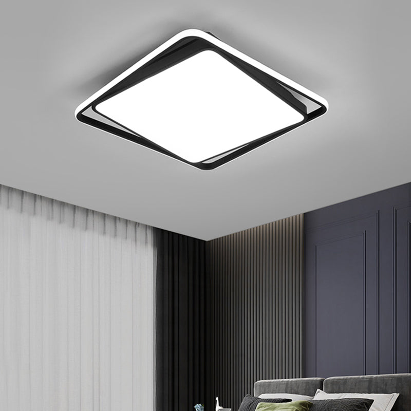 Square Led Surface Mount Ceiling Light Nordic Acrylic Black Flushmount Light for Bedroom Clearhalo 'Ceiling Lights' 'Close To Ceiling Lights' 'Close to ceiling' 'Flush mount' Lighting' 2423679