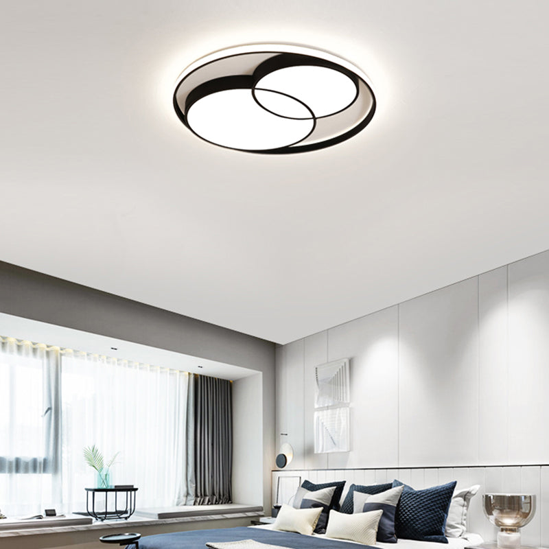 Nordic LED Flush Mount Ceiling Fixture Round Flushmount Lighting with Acrylic Shade Black White Clearhalo 'Ceiling Lights' 'Close To Ceiling Lights' 'Close to ceiling' 'Flush mount' Lighting' 2423715