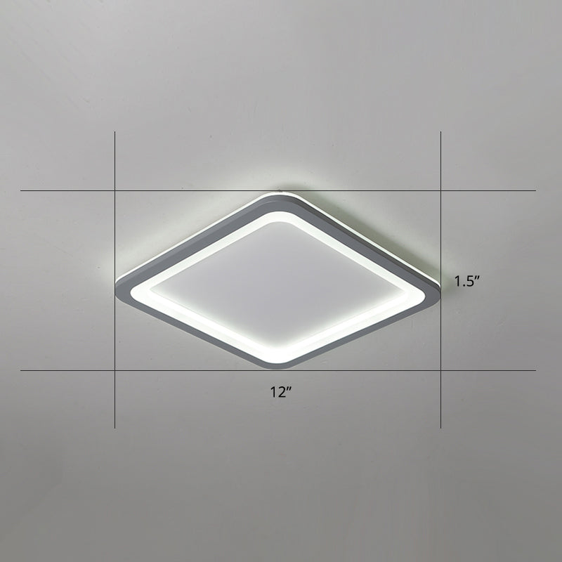 Grey Super Thin Ceiling Fixture Nordic Metal Surface Mounted Led Ceiling Light for Living Room Grey 12