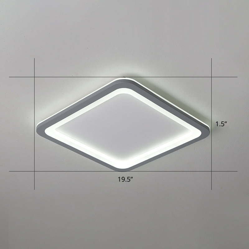 Grey Super Thin Ceiling Fixture Nordic Metal Surface Mounted Led Ceiling Light for Living Room Grey 19.5