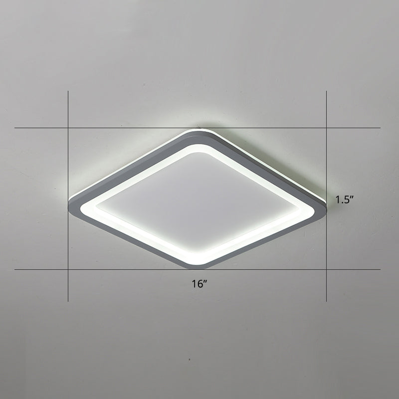 Grey Super Thin Ceiling Fixture Nordic Metal Surface Mounted Led Ceiling Light for Living Room Grey 16