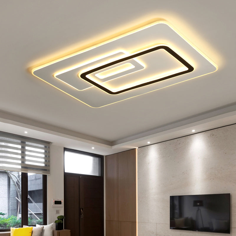 Rectangle Flush Ceiling Light Minimalist Acrylic White Ultrathin LED Flush-Mount Light Fixture Clearhalo 'Ceiling Lights' 'Close To Ceiling Lights' 'Close to ceiling' 'Flush mount' Lighting' 2423736