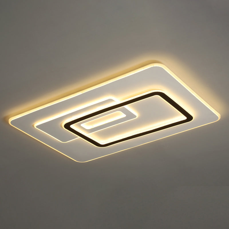 Rectangle Flush Ceiling Light Minimalist Acrylic White Ultrathin LED Flush-Mount Light Fixture White Clearhalo 'Ceiling Lights' 'Close To Ceiling Lights' 'Close to ceiling' 'Flush mount' Lighting' 2423737