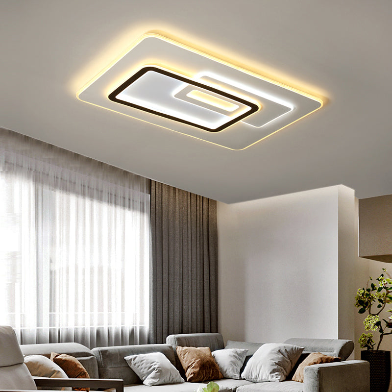 Rectangle Flush Ceiling Light Minimalist Acrylic White Ultrathin LED Flush-Mount Light Fixture Clearhalo 'Ceiling Lights' 'Close To Ceiling Lights' 'Close to ceiling' 'Flush mount' Lighting' 2423739