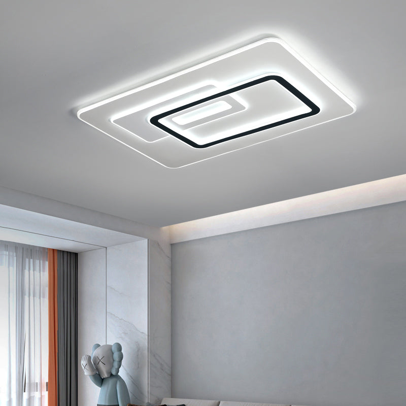 Rectangle Flush Ceiling Light Minimalist Acrylic White Ultrathin LED Flush-Mount Light Fixture Clearhalo 'Ceiling Lights' 'Close To Ceiling Lights' 'Close to ceiling' 'Flush mount' Lighting' 2423740