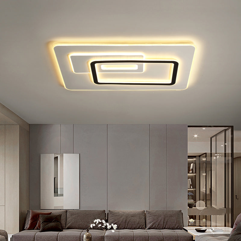 Rectangle Flush Ceiling Light Minimalist Acrylic White Ultrathin LED Flush-Mount Light Fixture Clearhalo 'Ceiling Lights' 'Close To Ceiling Lights' 'Close to ceiling' 'Flush mount' Lighting' 2423741