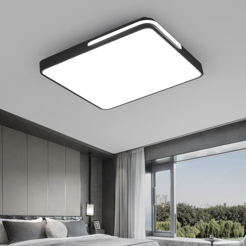 Nordic Square Flush Mount Lighting Acrylic LED Bedroom Flushmount Ceiling Lamp in Black Clearhalo 'Ceiling Lights' 'Close To Ceiling Lights' 'Close to ceiling' 'Flush mount' Lighting' 2423746