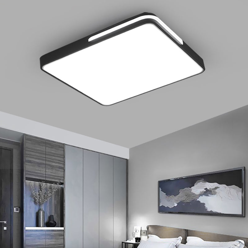 Nordic Square Flush Mount Lighting Acrylic LED Bedroom Flushmount Ceiling Lamp in Black Clearhalo 'Ceiling Lights' 'Close To Ceiling Lights' 'Close to ceiling' 'Flush mount' Lighting' 2423747