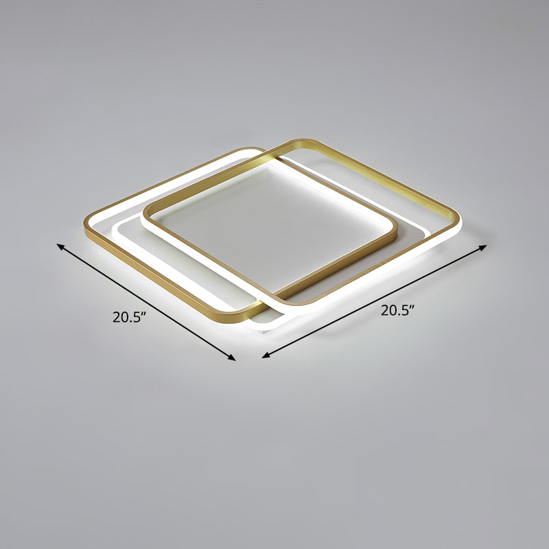 Gold Ultra-Thin LED Ceiling Lighting Contemporary Acrylic Flush Mount Light Fixture for Living Room Gold 20.5