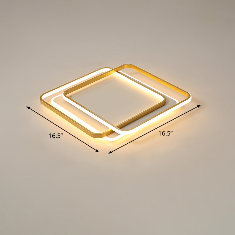 Gold Ultra-Thin LED Ceiling Lighting Contemporary Acrylic Flush Mount Light Fixture for Living Room Gold 16.5