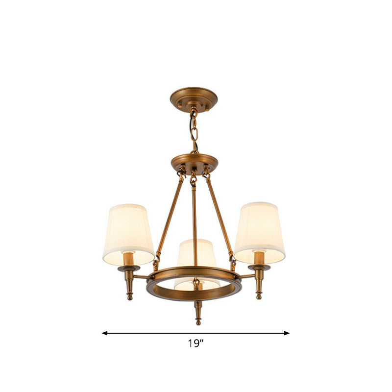 Tapered Ceiling Suspension Lamp Simplicity Fabric Chandelier Lighting for Living Room Clearhalo 'Ceiling Lights' 'Chandeliers' Lighting' options 2423794