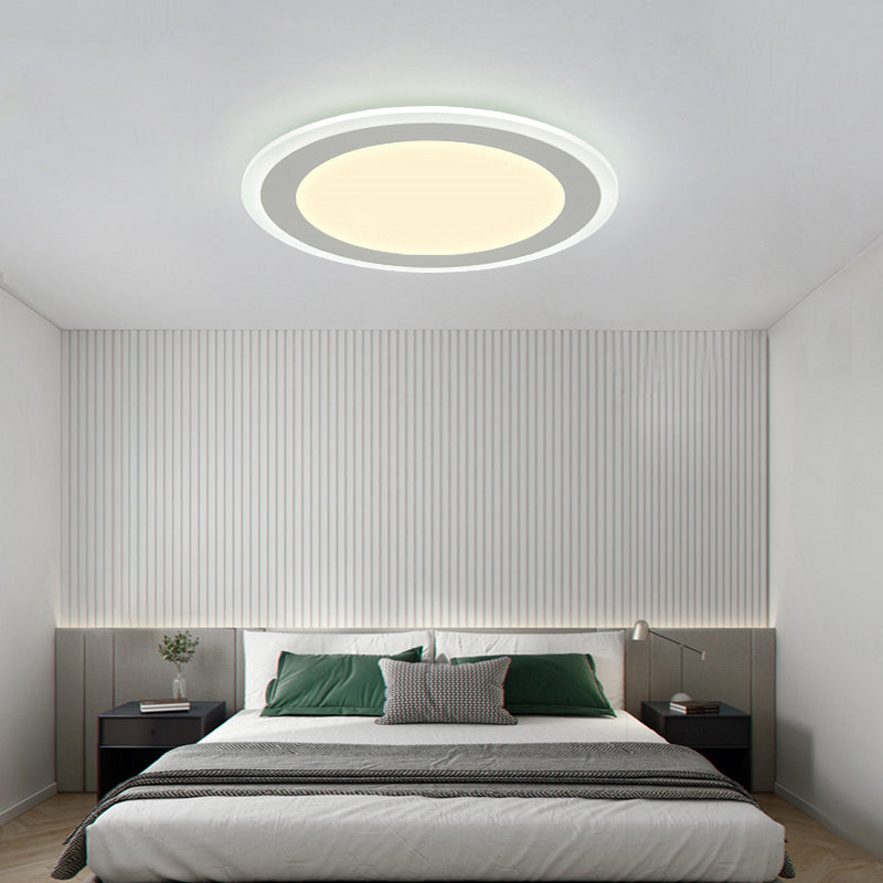 Acrylic Disk Flush Mount Ceiling Light Minimalist White LED Flush-Mount Light Fixture White White Clearhalo 'Ceiling Lights' 'Close To Ceiling Lights' 'Close to ceiling' 'Flush mount' Lighting' 2423922