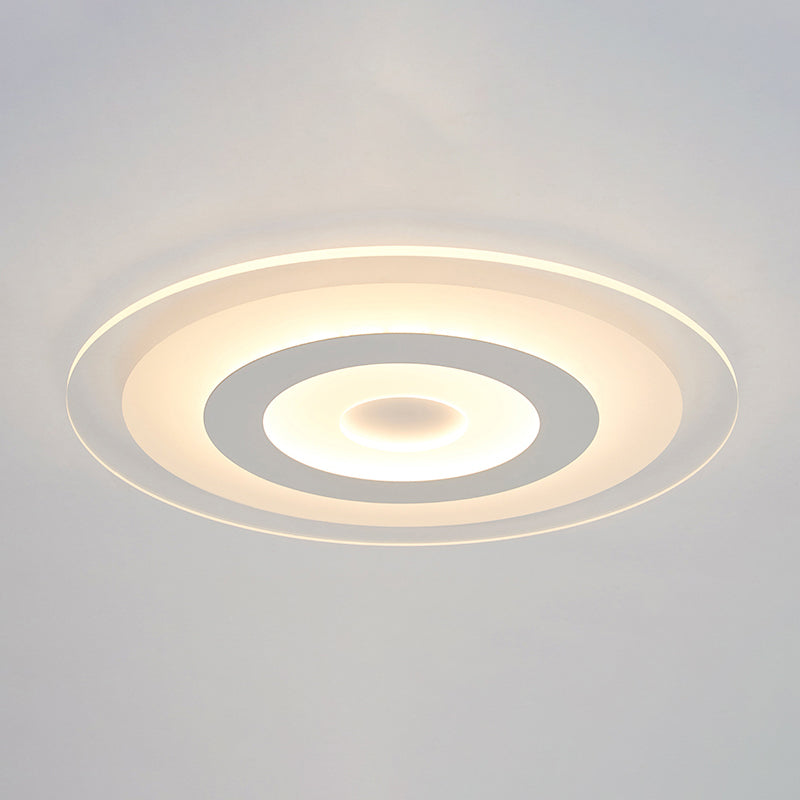 Disc Shaped Foyer Flush Light Acrylic Simplicity LED Flush Mount Ceiling Fixture in White Clearhalo 'Ceiling Lights' 'Close To Ceiling Lights' 'Close to ceiling' 'Flush mount' Lighting' 2423928