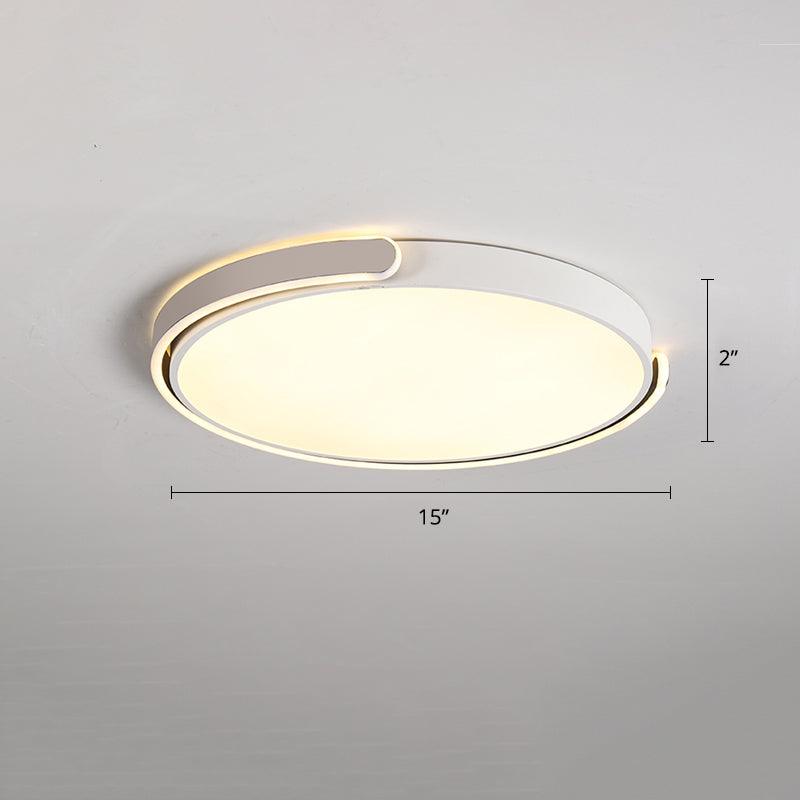 Nordic Ceiling Flush Light Round Flush Mount LED Light with Acrylic Shade for Bedroom White 15