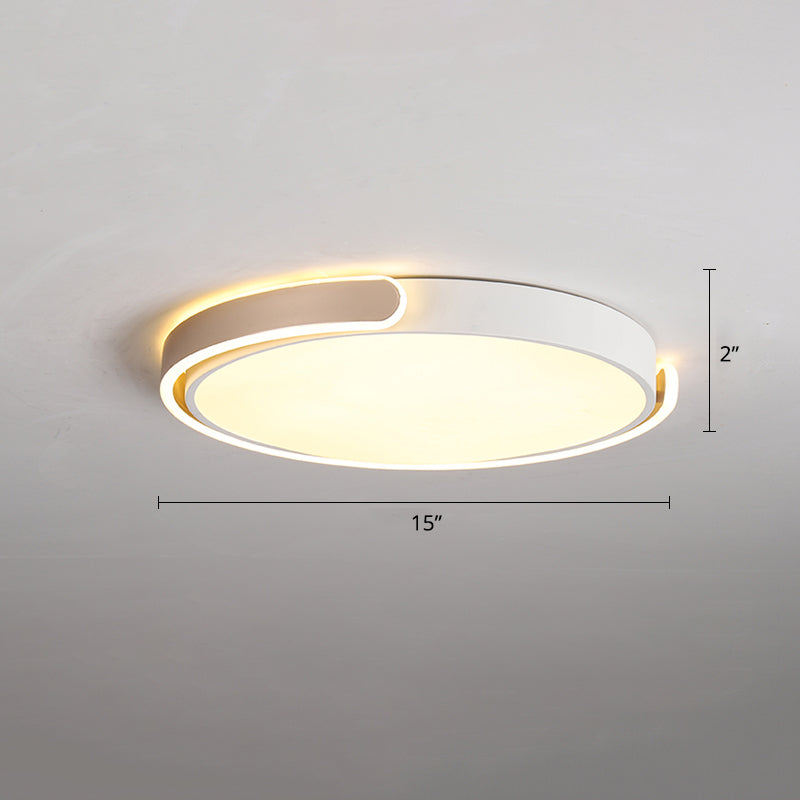 Nordic Ceiling Flush Light Round Flush Mount LED Light with Acrylic Shade for Bedroom Champagne 15