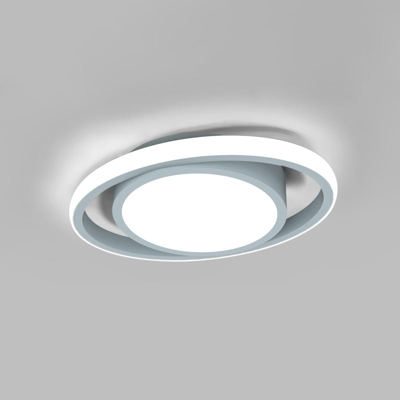 Corridor LED Flush Mount Light Fixture Modernism Ceiling Light with Elliptical Acrylic Shade Grey Clearhalo 'Ceiling Lights' 'Close To Ceiling Lights' 'Close to ceiling' 'Flush mount' Lighting' 2424037