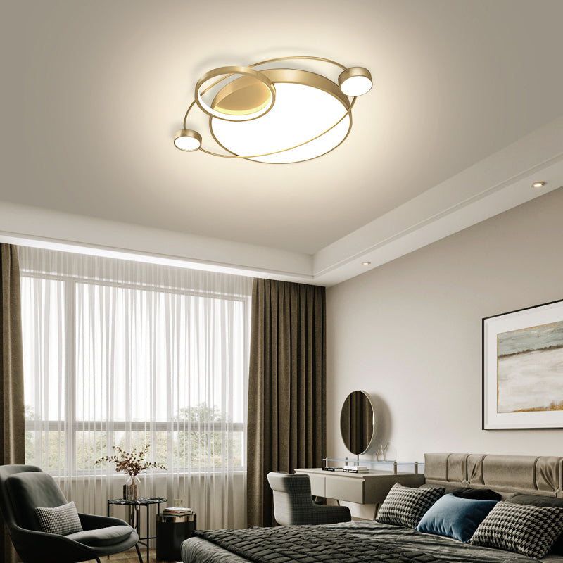 Orbit Shaped LED Ceiling Flush Mount Light Postmodern Metal Bedroom Flush Light Fixture Clearhalo 'Ceiling Lights' 'Close To Ceiling Lights' 'Close to ceiling' 'Flush mount' Lighting' 2424096