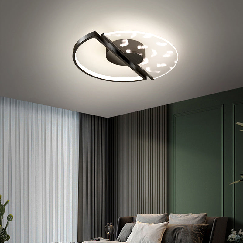 Round Bedroom Led Flush Ceiling Light Acrylic Novelty Postmodern LED Flush Light Clearhalo 'Ceiling Lights' 'Close To Ceiling Lights' 'Close to ceiling' 'Flush mount' Lighting' 2424140