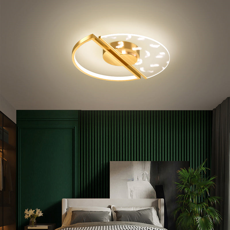 Round Bedroom Led Flush Ceiling Light Acrylic Novelty Postmodern LED Flush Light Clearhalo 'Ceiling Lights' 'Close To Ceiling Lights' 'Close to ceiling' 'Flush mount' Lighting' 2424143