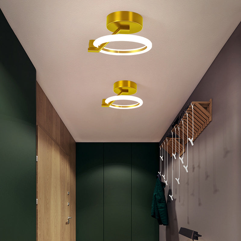 Acrylic Circular Semi Mount Lighting Simplicity LED Ceiling Flush Light for Corridor Clearhalo 'Ceiling Lights' 'Close To Ceiling Lights' 'Close to ceiling' 'Pendant Lights' 'Semi-flushmount' 'Tiffany close to ceiling' 'Tiffany' Lighting' 2424241